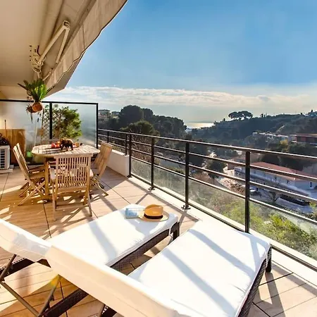 Lägenhet L8 Calm, Panoramic Sea View Withterrace, Parking & Ac Saint-Laurent-du-Var
